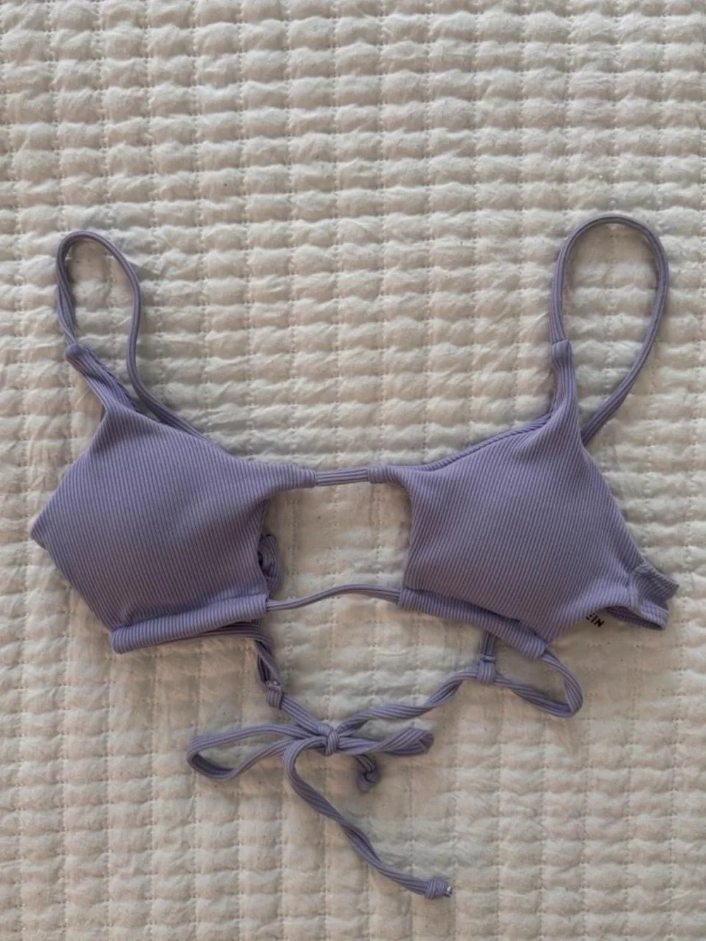SHEIN light purple ribbed bikini top - Size M